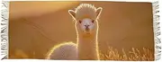 [XYMZR] Cute Alpaca Grassland Sunset Women’s Scarf Soft Warm Long Scarves Shawl Wrap for Winter Autumn Spring Travel Office Home, Multi-colored