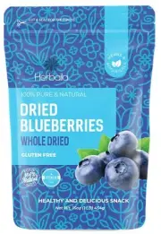 Whole Dried Blueberries, No Sugar Added, Bulk, Dehydrated, Dried Unsweetened Blu