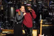 Wyclef Jean and Marc Anthony at An Evening with Wyclef at Carnegie- Old Photo