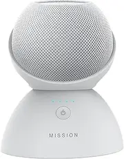 Mission Battery Base, Holder with Integrated Battery Compatible with HomePod Mini Cable Management System, White
