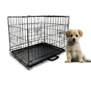 PawHub 24" Small Dog Kennel Collapsible Metal Crate Pet Puppy Cat Rabbit Cage