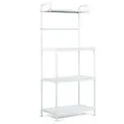 Bunpeony Kitchen Storage Shelf Rack and Microwave Cart Metal Frame 4-Tier White