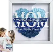 Shadows Box Frames, Rose Shadow Photo Frame, Wooden Rose Display Case with "Mama" Print - Multifunctional Mother's Day Supplies, Decorative Display Frame with Acrylic Plate for Bedroom, Bookcase