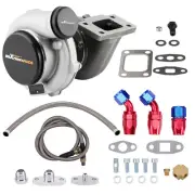GT3037 T3.82 A/R .60 Compressor Turbocharger + Oil Drain Return Feed Line kit (for: Honda Civic)