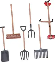 ORFOFE 6Pcs Farm Tool Model Set for DIY Sand Table Decoration Realistic Micro Landscape Accessories for Imagination and Creativity Development