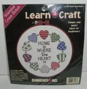DIMENSIONS #72408 "Home is Where the Heart is" Stamped Cross Stitch Kit, NEW