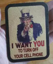 Uncle Sam I Want You Turn Off Cell Phone Military Biker Leather Patch