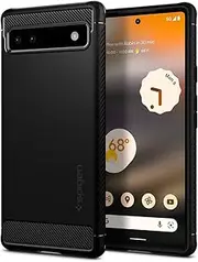 [Spigen] Rugged Armor Case Designed for Google Pixel 6a (2022) Resilient Ultra Soft Cover - Black