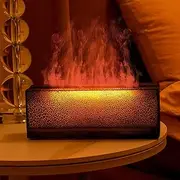 Flame Diffuser, Scent Air Machine, Alloy Frosted Texture, Simulated Flame Effect, Colorful Gradient Lighting, 3 Gears Timing Multifunctional Humidifier for Indoor