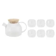HG Glass Teapot Set With 6 Cups 500ml High Borosilicate Glass Stovetop Safe Tea