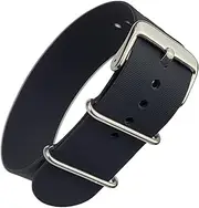 [Buckle & Stitch] Silicone Rubber NATO Watch Strap Band - Single Pass Zulu Design - 18mm 20mm 22mm - Black Navy Blue Green Orange Grey