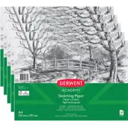 NEW Derwent Academy Sketch Pad Book Paper Landscape 30 Sheets A4 5 Pack