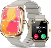 LIMTZOPY Smartwatch(Answer/Make Call), 1.96" Smart Watches for Women with 100 Sport Modes, IP68 Waterproof Fitness Tracker Compatible with iOS and Android (Gray, 1.95)