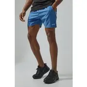 Mens Dusty Blue Man Active Mesh Textured Colour Block Short