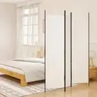 3 Panel White Fabric Room Divider 150x200 cm Folding Privacy Screen