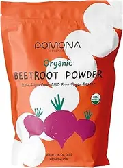 Pomona Wellness - Organic Super Beet Root Powder, 1 lbs (16oz) Raw & Non-GMO, Nitric Oxide Booster, Beet Pre-Workout Powder, Natural Nitrates for Energy & Immune System, Water Soluble Superfood
