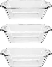 Anchor Hocking Glass Bread Pan, 1.5 Quart Loaf Pan, Set of 3