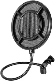 Hoement Microphone Filter Mask Recording Windscreen Mic Filter Shield Black 560x155x18mm for Professionals