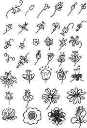 Temporary Tattoo,Flower HC-BB-867,Flower Tattoos,Lasts 1-2 Weeks,Real Tattoo Look,Water-Resistant,Resilience,18 x 11 cm