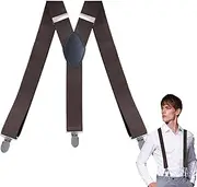 [Generic] Y Shaped Suspenders for Men | Men's Y-Shaped Three-Clip Suspenders,Triple Clamp Fixation Elastic Y Shape Suspender for Formal Occasions, Casual Occasions, Business Meetings