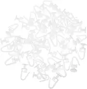 Ciieeo 50 Pcs Curtain Accessories Window Curtains Curtain Rod Glider Hooks Curtain Rail Ceiling Gliders Curtain Sliders Curtain Rail Hangers Curtain Runners Curtain Glider Hook White