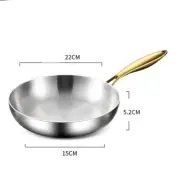 316 Stainless Steel Frying Pan Wok Pan Nonstick Cooking Fried Steak