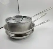 All-Clad D3 Stainless 3-ply Bonded 4pc Brushed Cookware Set