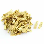 A●100 Pcs 6.3mm 24mm Metal Male Brass Spade Crimp Terminals Wiring Connectors