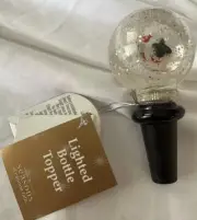 Cannon Falls floating Santa and snow globe lighted bottle Topper With Batteries