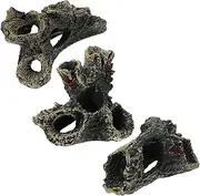 VERDANVERSE 3pcs Resin Log Fish Tank Decor Unique Aquarium Hiding Spots for Betta Fish Natural Driftwood Decorations for Freshwater Tanks Durable and Aquarium Accessories