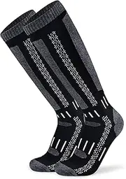 Merino Wool Ski Socks for Men Women, Busy Socks Winter Warm Socks for Skiing, Snowboarding, Outdoor Sports Cold Weather