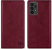 [ZZXX] Samsung Galaxy A23 5G/4G Wallet Case with [RFID Blocking] Card Slot Stand Strong Magnetic Leather Flip Fold Protective Phone Case for Samsung Galaxy A23 5G/4G Case Walle(Wine Red-6.6 inch)