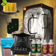 Hydroponics System German Tent 100L Water Tank Clay Balls Grow Bloom Nutrients