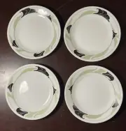 Set of 4 Corelle by Corning Black Orchid Dessert Salad Bread Plates 6 3/4” *g 1