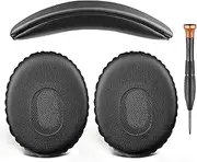 SOULWIT Earpads Cushions + Headband Pad, Replacement Kit for Bose QuietComfort 3 (QC3) Headphones (Do Not Fit OE1) - Black