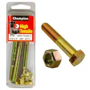 Champion Pack of 3 5/16" x 4" UNF High Tensile Grade 5, Zinc Plated Hex Bolts...