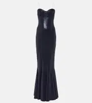 [Norma Kamali] Norma Kamali Corset lamé gown AU 14 blue