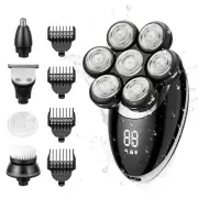 Head Shavers for Bald Men Wet/Dry 7D Rechargeable Bald Head Razor with LED Di...
