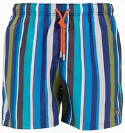 [Gallo] Men's Blue Swimming Shorts with Multicoloured Stripes, Blue, M