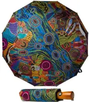 ABORIGINAL UMBRELLA (AUTO OPEN & CLOSE) - JUSTIN BUTLER, AUSTRALIA, INDIGENOUS