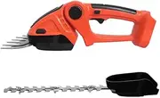 2 in 1 Cordless Hedge Trimmer & Grass Shear, with Lithium-ion Battery, Handheld Hedge Cutter, Charging 1.5 Hours, with 90° Rotatable Handle Grass Trimmer, with Goggles, Ideal for Shrub, Garden, Lawn