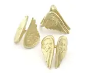 Angel Wings Adjustable Statement Ring Raw brass 6 - 8 US inner size 4286
