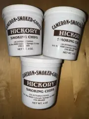 3) NEW CAMERON SMOKER COOKER HICKORY SMOKING CHIPS 4 OZ PINT CM INTERNATIONAL