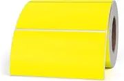 YIKIADA Rectangular Yellow Color Coding Label 2 X 4 Inch Self Adhesive Vinyl Waterproof Writable Removable Sticker Roll for DIY Office School Supplies Inventory Name Price Tag File Paper 500 PCS