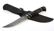 Knife Fisherman-5 steel damascus-stone handle wenge-black hornbeam