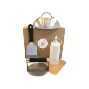 Smash Burger Press Kit Griddle Spatula 6" Griddle Dome 5.5" Burger Smasher Oi...