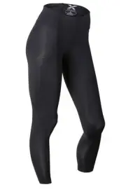 2XU Womens Mid Rise Compression Long Tights - Black/Dotted Black Logo