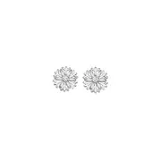 Sterling Silver Cubic Zirconia Fancy Snowflake Earrings in Clear