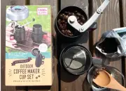 Outdoor Coffee Maker Cup Set Grinder Mill & Drip All in One Camping Cookware