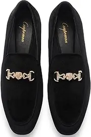 [Cenprmon] Men's Multiple Colors Penny Slip-on Velvet Loafer Suede Tuxedo Dress Shoes Luxury Smoking Slipper Party Prom Wedding Shoes Comfortable Lightweight
